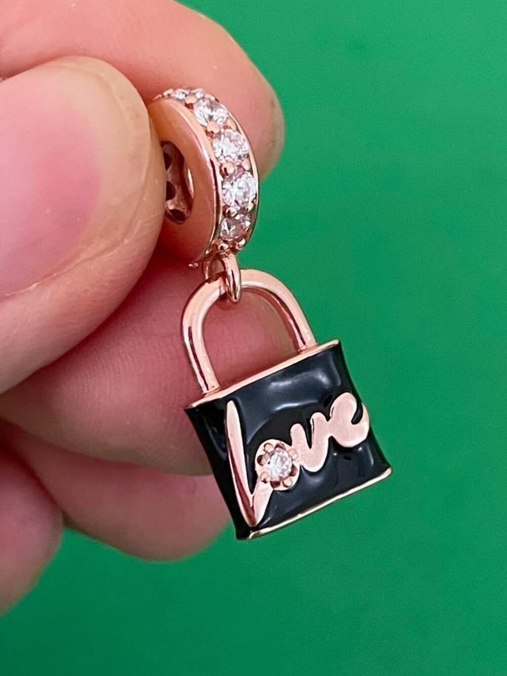 Authentic Pandora Love Padlock Dangle Charm | Rose Gold-Plated